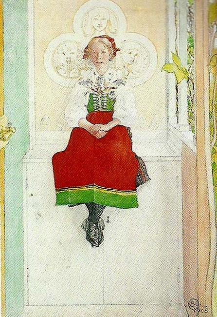 Carl Larsson lisbeth i sundbornsdrakt oil painting image